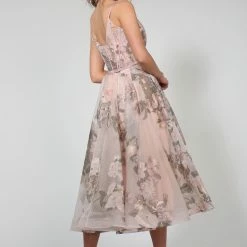 Tina Holly Couture Made To Order NEW ARRIVALS Tina Holly Couture Designer TA815 Pink Floral Mesh Tea Dress