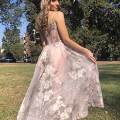 Tina Holly Couture Made To Order NEW ARRIVALS Tina Holly Couture Designer TA815 Pink Floral Mesh Tea Dress