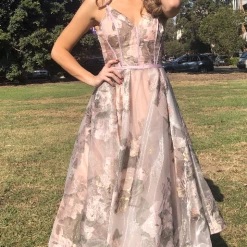 Tina Holly Couture Made To Order NEW ARRIVALS Tina Holly Couture Designer TA815 Pink Floral Mesh Tea Dress