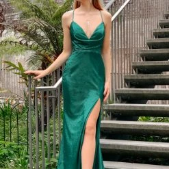 Tina Holly Couture Made To Order Tina Holly Couture Designer TA821 Emerald Green Cowl Neck Mermaid Formal Dress