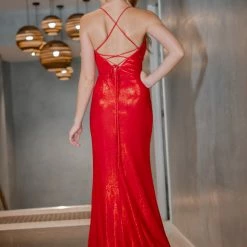 Tina Holly Couture Made To Order NEW ARRIVALS Tina Holly Couture Designer TA821 Red Cowl Neck Mermaid Formal Dress
