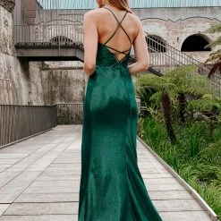 Tina Holly Couture Made To Order Tina Holly Couture Designer TA821 Emerald Green Cowl Neck Mermaid Formal Dress