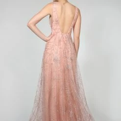 Tina Holly Couture Made To Order Tina Holly Couture Designer TA919 Rose Pink Glitter Ball Gown Formal Dress NEW ARRIVALS