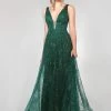Tina Holly Couture Made To Order Tina Holly Couture Designer TA919 Emerald Green Glitter Ball Gown Formal Dress