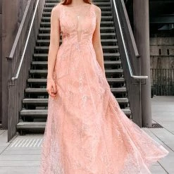Tina Holly Couture Made To Order Tina Holly Couture Designer TA919 Rose Pink Glitter Ball Gown Formal Dress NEW ARRIVALS