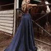 Tina Holly Couture Made To Order Tina Holly Couture TE001 Navy Blue Satin Lace Up Back Formal Dress NEW ARRIVALS