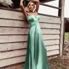 Tina Holly Couture Made To Order Tina Holly Couture TE003 Sage Green Satin Silky Formal Dress