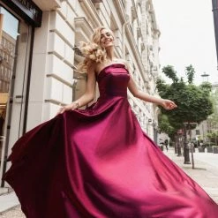 Tina Holly Couture Made To Order NEW ARRIVALS Tina Holly Couture TE720 Berry Satin Asymmetrical Strapless Silky Formal Dress 9 Tina Holly Couture Made To Order NEW ARRIVALS Tina Holly Couture TE720 Berry Satin Asymmetrical Strapless Silky Formal Dress