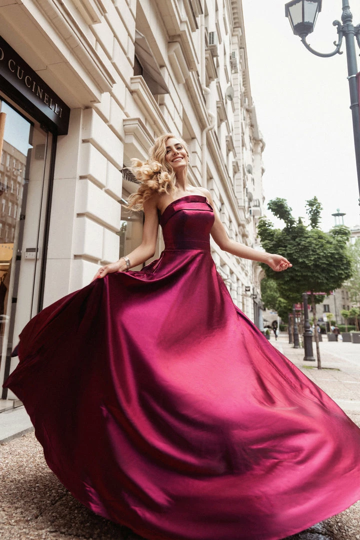 Tina Holly Couture Made To Order NEW ARRIVALS Tina Holly Couture TE720 Berry Satin Asymmetrical Strapless Silky Formal Dress 5 Tina Holly Couture Made To Order NEW ARRIVALS Tina Holly Couture TE720 Berry Satin Asymmetrical Strapless Silky Formal Dress