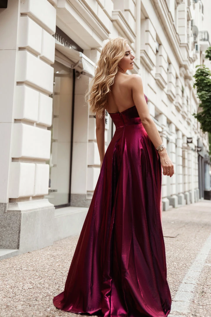 Tina Holly Couture Made To Order NEW ARRIVALS Tina Holly Couture TE720 Berry Satin Asymmetrical Strapless Silky Formal Dress 4 Tina Holly Couture Made To Order NEW ARRIVALS Tina Holly Couture TE720 Berry Satin Asymmetrical Strapless Silky Formal Dress
