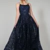Tina Holly Couture Made To Order Tina Holly Couture Designer TH018 Blue Floral Ball Gown Formal Dress