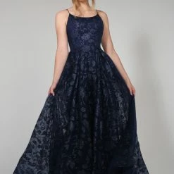 Tina Holly Couture Made To Order Tina Holly Couture Designer TH018 Blue Floral Ball Gown Formal Dress
