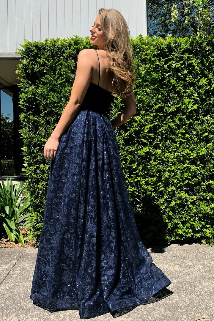 Tina Holly Couture Made To Order Tina Holly Couture Designer TH018 Blue Floral Ball Gown Formal Dress 6 Tina Holly Couture Made To Order Tina Holly Couture Designer TH018 Blue Floral Ball Gown Formal Dress