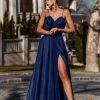 Tina Holly Couture Made To Order NEW ARRIVALS Tina Holly Couture Designer TH122 Navy Blue Silky Formal Gown