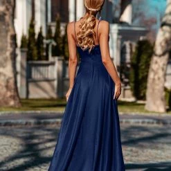 Tina Holly Couture Made To Order NEW ARRIVALS Tina Holly Couture Designer TH122 Navy Blue Silky Formal Gown