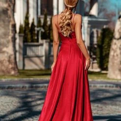 Tina Holly Couture Made To Order Tina Holly Couture Designer TH122 Red Silky Formal Gown