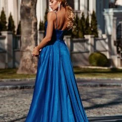 Tina Holly Couture Made To Order NEW ARRIVALS Tina Holly Couture Designer TH122 Royal Blue Silky Formal Gown