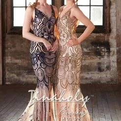 Tina Holly Couture Made To Order NEW ARRIVALS Tinaholy Couture P1732 Gold Scalloped Sequin Formal Gown Dress 8 Tina Holly Couture Made To Order NEW ARRIVALS Tinaholy Couture P1732 Gold Scalloped Sequin Formal Gown Dress