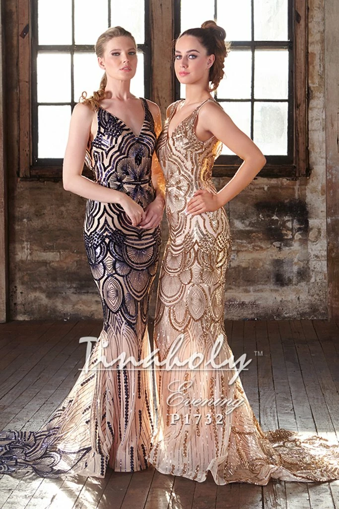 Tina Holly Couture Made To Order NEW ARRIVALS Tinaholy Couture P1732 Gold Scalloped Sequin Formal Gown Dress 5 Tina Holly Couture Made To Order NEW ARRIVALS Tinaholy Couture P1732 Gold Scalloped Sequin Formal Gown Dress