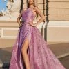 Tina Holly Couture Made To Order Tina Holly Couture Designer TK310 Wisteria Pink Glitter Formal Dress W Over Skirt NEW ARRIVALS