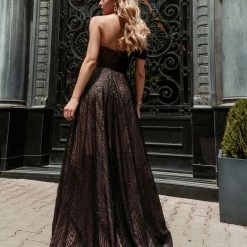 Tina Holly Couture Made To Order Tina Holly Couture Designer TQ036 Black Nude Glitter One Shoulder Formal Gown NEW ARRIVALS