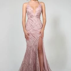 Tina Holly Couture Made To Order NEW ARRIVALS Tina Holly Couture Designer TW001 Tea Rose Pink Mermaid Formal Dress