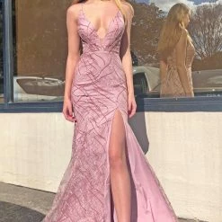 Tina Holly Couture Made To Order NEW ARRIVALS Tina Holly Couture Designer TW001 Tea Rose Pink Mermaid Formal Dress