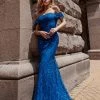 Tina Holly Couture Made To Order Tina Holly Couture TW024 Royal Blue Corset Lace Glitter Mermaid Formal Dress