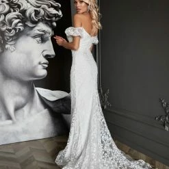 Tina Holly Couture Made To Order BRIDAL COLLECTION Tina Holly Couture TW024W White Off The Shoulder & Fitted Mermaid Wedding Dress