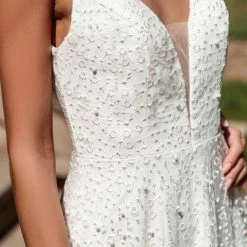 Tina Holly Couture Made To Order Tina Holly Couture TW027B White Peal Lace A Line Wedding Debutant Dress BRIDAL COLLECTION