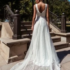 Tina Holly Couture Made To Order Tina Holly Couture TW027B White Peal Lace A Line Wedding Debutant Dress BRIDAL COLLECTION