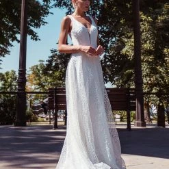 Tina Holly Couture Made To Order Tina Holly Couture TW027B White Peal Lace A Line Wedding Debutant Dress BRIDAL COLLECTION