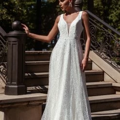 Tina Holly Couture Made To Order Tina Holly Couture TW027B White Peal Lace A Line Wedding Debutant Dress BRIDAL COLLECTION