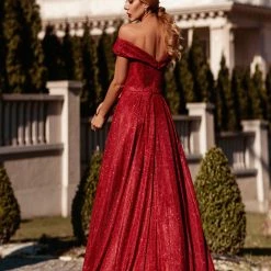 Tina Holly Couture Made To Order Tina Holly Couture Designer TW028 Red Glitter Formal Dress W Over Skirt