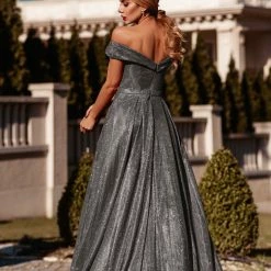 Tina Holly Couture Made To Order Tina Holly Couture Designer TW028 Smoke Glitter Formal Dress W Over Skirt