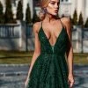 Tina Holly Couture Made To Order Tina Holly Couture TW030 Emerald Green Gala A Line Formal Dress