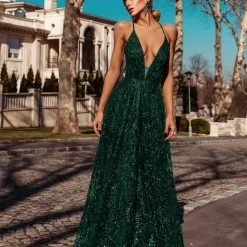 Tina Holly Couture Made To Order Tina Holly Couture TW030 Emerald Green Gala A Line Formal Dress