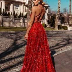 Tina Holly Couture Made To Order Tina Holly Couture TW030 Red Gala A Line Formal Dress