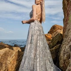 Tina Holly Couture Made To Order NEW ARRIVALS Tina Holly Couture TW030 Silver Pink Gala A Line Formal Dress