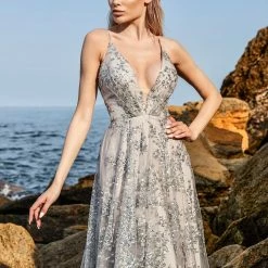 Tina Holly Couture Made To Order NEW ARRIVALS Tina Holly Couture TW030 Silver Pink Gala A Line Formal Dress