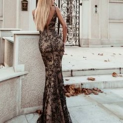 Tina Holly Couture Made To Order Tina Holly Couture Designer TW049 Black & Nude Beaded Sequin Mermaid Formal Gown 12 Tina Holly Couture Made To Order Tina Holly Couture Designer TW049 Black & Nude Beaded Sequin Mermaid Formal Gown