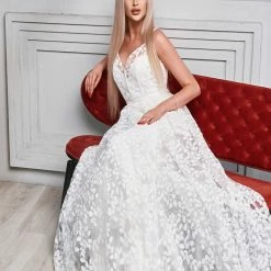 Tina Holly Couture Made To Order Tina Holly Couture TK069W White & White Lace A-Line Wedding Dress BRIDAL COLLECTION