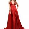 Honey Couture PIPPA Red V Front Formal Ball Gown