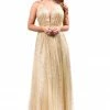 Honey Couture GEORGIA Gold Glitter Formal Gown NEW ARRIVALS