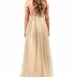 Honey Couture GEORGIA Gold Glitter Formal Gown NEW ARRIVALS
