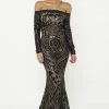 NEW ARRIVALS Honey Couture MISHKA Black Sequin Formal Gown Dress