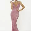 NEW ARRIVALS Honey Couture ROSALIE Pink Low Back Sequin Formal Gown Dress