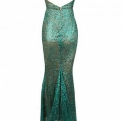 NEW ARRIVALS Honey Couture THESSY Green Mermaid Sequin Formal Gown Dress