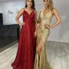 Honey Couture CHARLOTTE Red Glitter Roses Formal Gown Dress NEW ARRIVALS