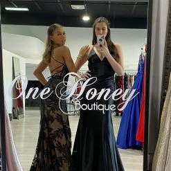 NEW ARRIVALS Honey Couture COCO Black Low Back Bum Ruching Mermaid Formal Dress